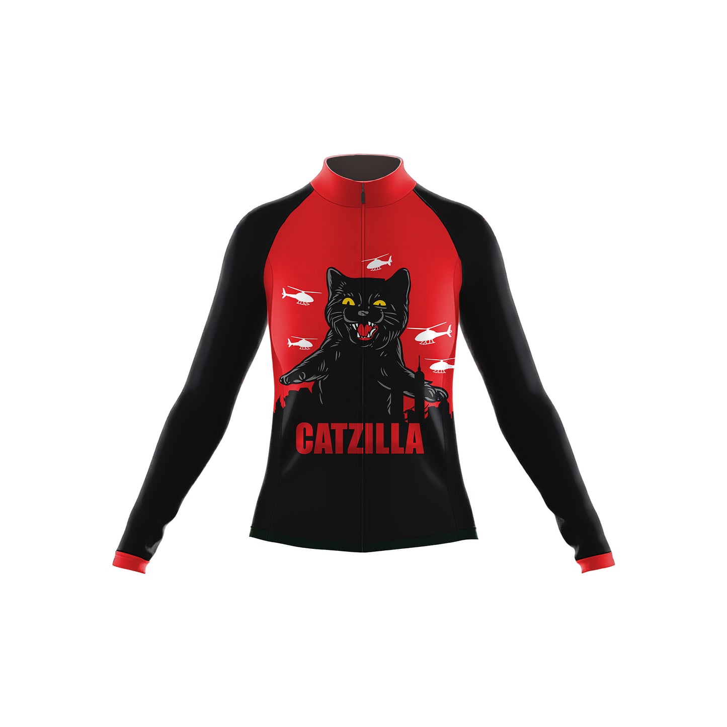 cat gatzilla Women's Long Sleeve Cycling Kit