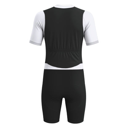 Elegant Thug Black Men's Short Sleeve Triathlon Suit