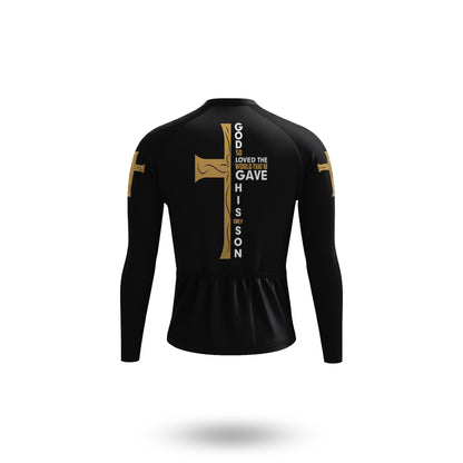 Ensemble de cyclisme à manches longues pour homme, croix chrétienne et Bible