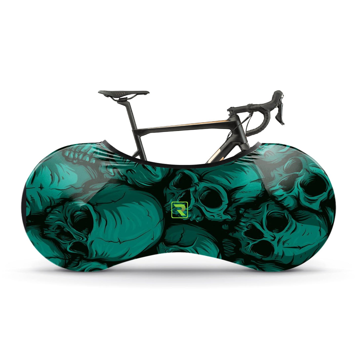 Green Skulls Bicycle Wheels Cover