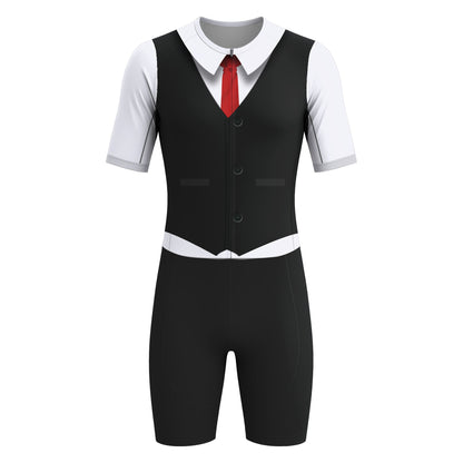 Elegant Thug Black Men's Short Sleeve Triathlon Suit