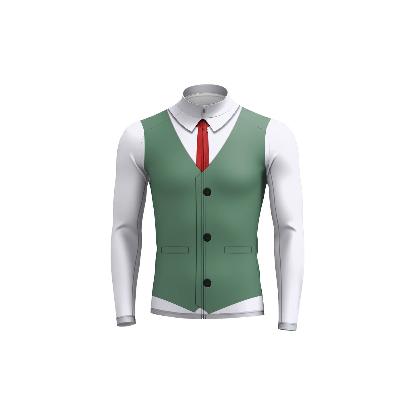 Elegant Thug Green Men's Long Sleeve Cycling Kit
