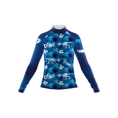 Dino Fossil Blue Women's Long Sleeve Cycling Kit