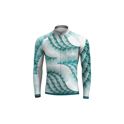 Teal Flow Dot  Men's Long Sleeve Cycling Kit