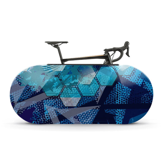 Abstract Geometric Blueprint Bicycle Wheels Cover