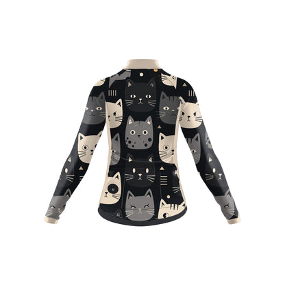 Happy Emoticon Cat Women's Long Sleeve Cycling Kit