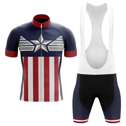 Maillot de cyclisme pour homme Meowica avec drapeau américain