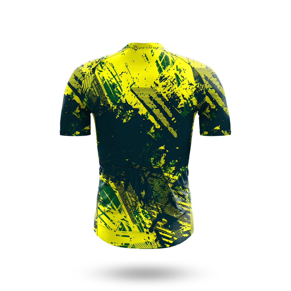 Conjunto de ciclismo de manga corta con textura amarilla para hombre
