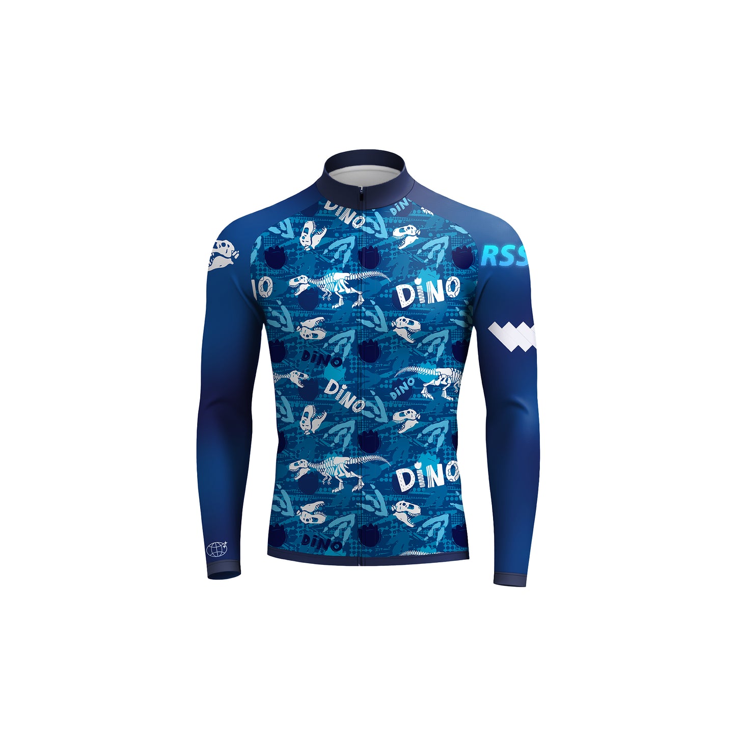 Dino Fossil Blue Men's Long Sleeve Cycling Kit