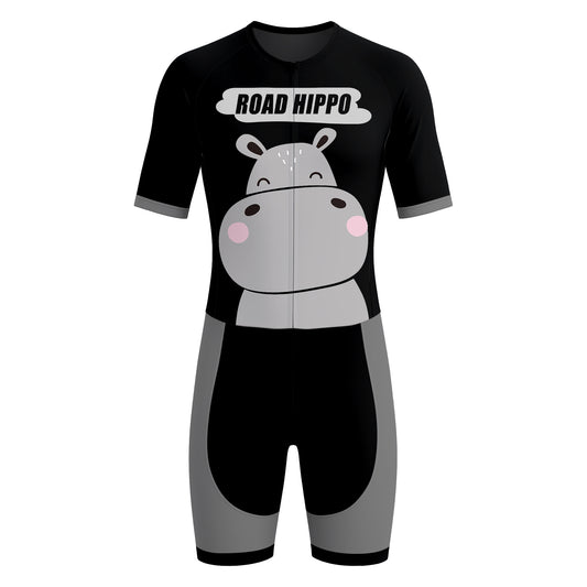 Traje de triatlón de manga corta para hombre «Panda rojo»