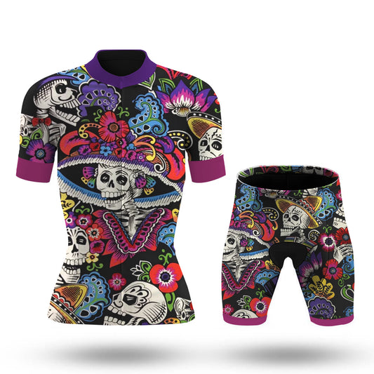 Carnival Girls and Skulls Women's Short Sleeve Cycling Kit