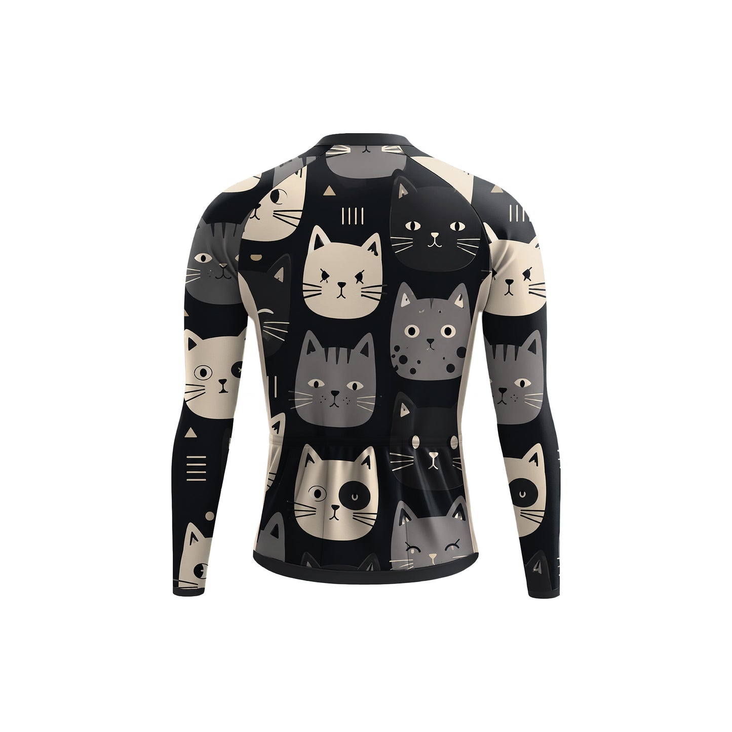 Happy Emoticon Cat Men's Long Sleeve Cycling Kit