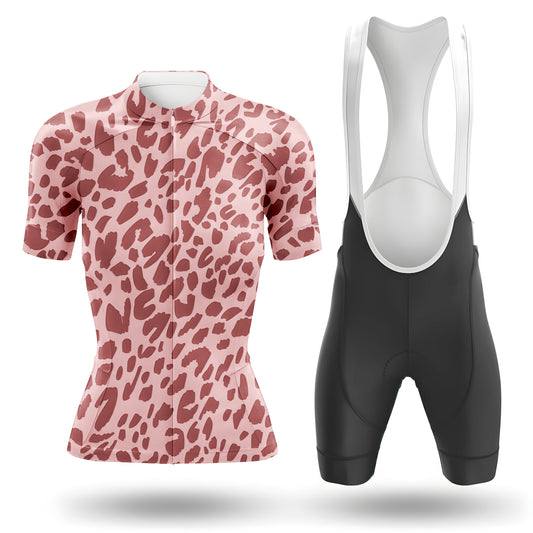 Red Leopard Print Women's Short Sleeve Cycling Kit