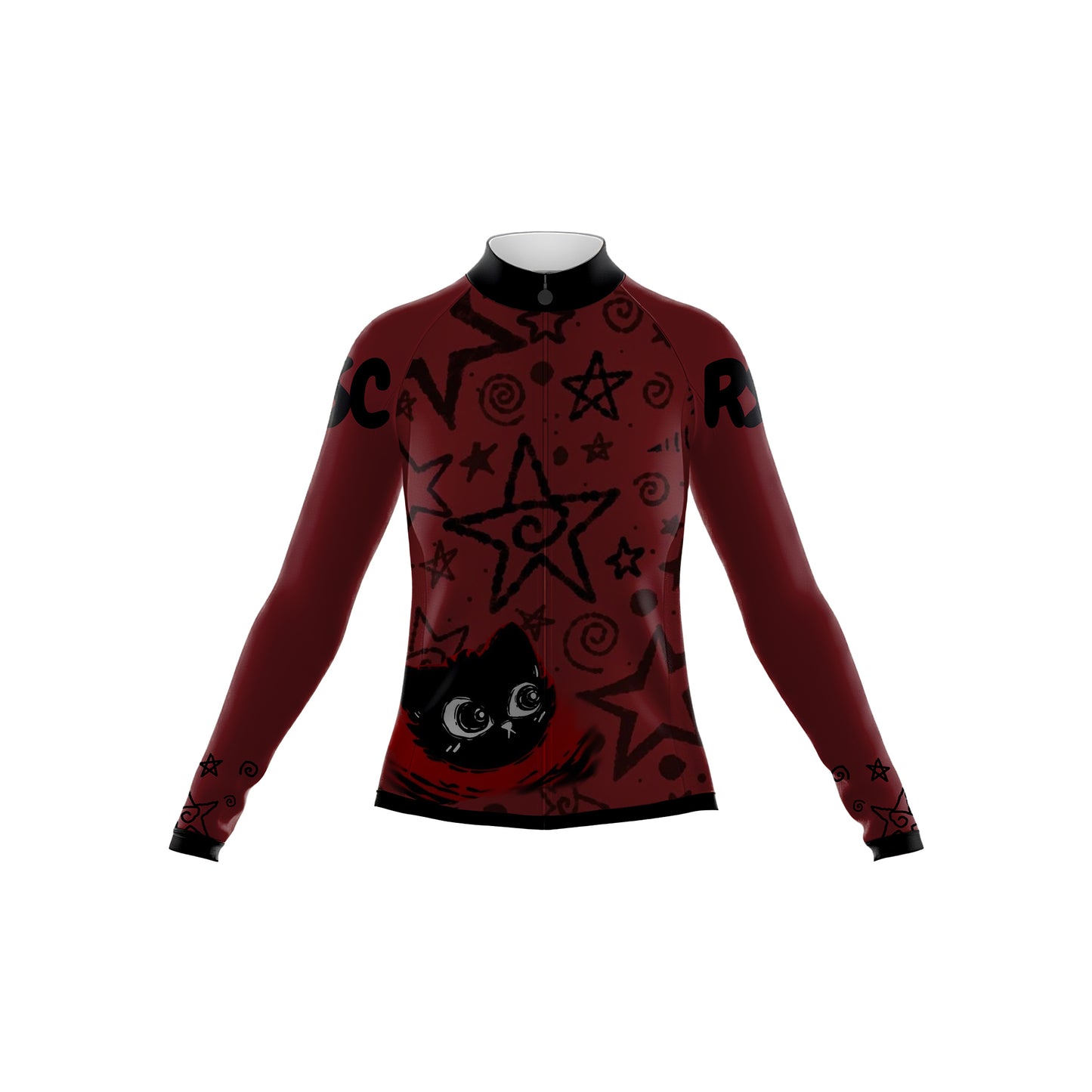 Star Black Cat Women's Long Sleeve Cycling Kit
