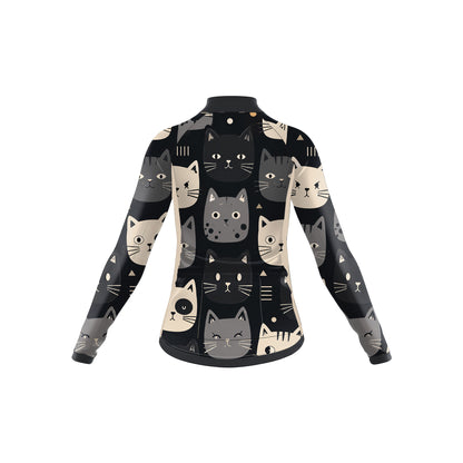 Happy Emoticon Cat Women's Long Sleeve Cycling Kit