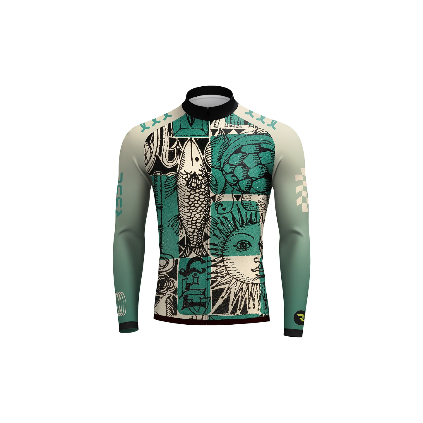 Celadon Sun-Fish Vintage Men's Long Sleeve Cycling Kit