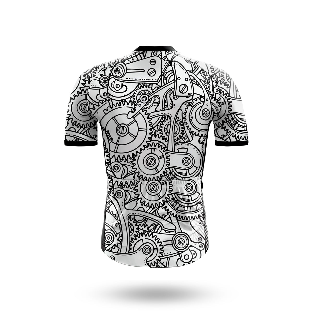 Black White Gears Men's Short Sleeve Cycling Kit