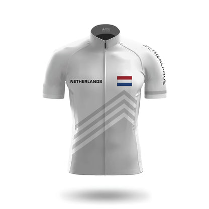 Netherlands White Men's Short Sleeve Cycling Kit
