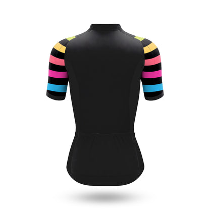 Colorful Black Women's Short Sleeve Cycling Kit