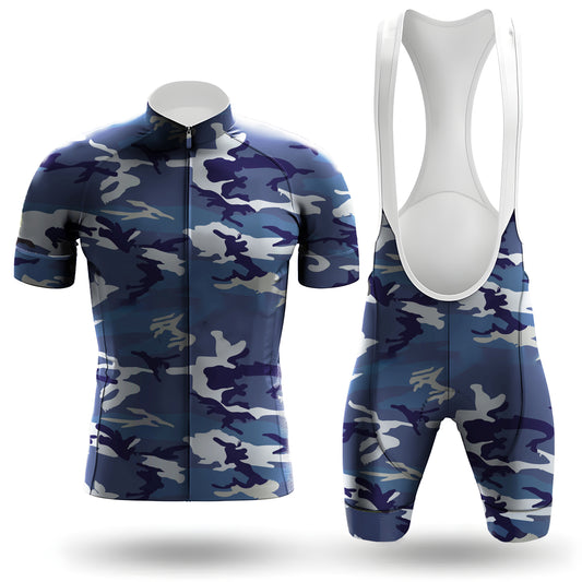 Men's Short Sleeve Cycling Jersey Blue Camouflage | RSSC Premium Cycling Kit with Moisture Wicking Fabric