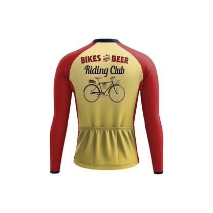 Retro Beer Riding Club Vintage Men's Long Sleeve Cycling Kit