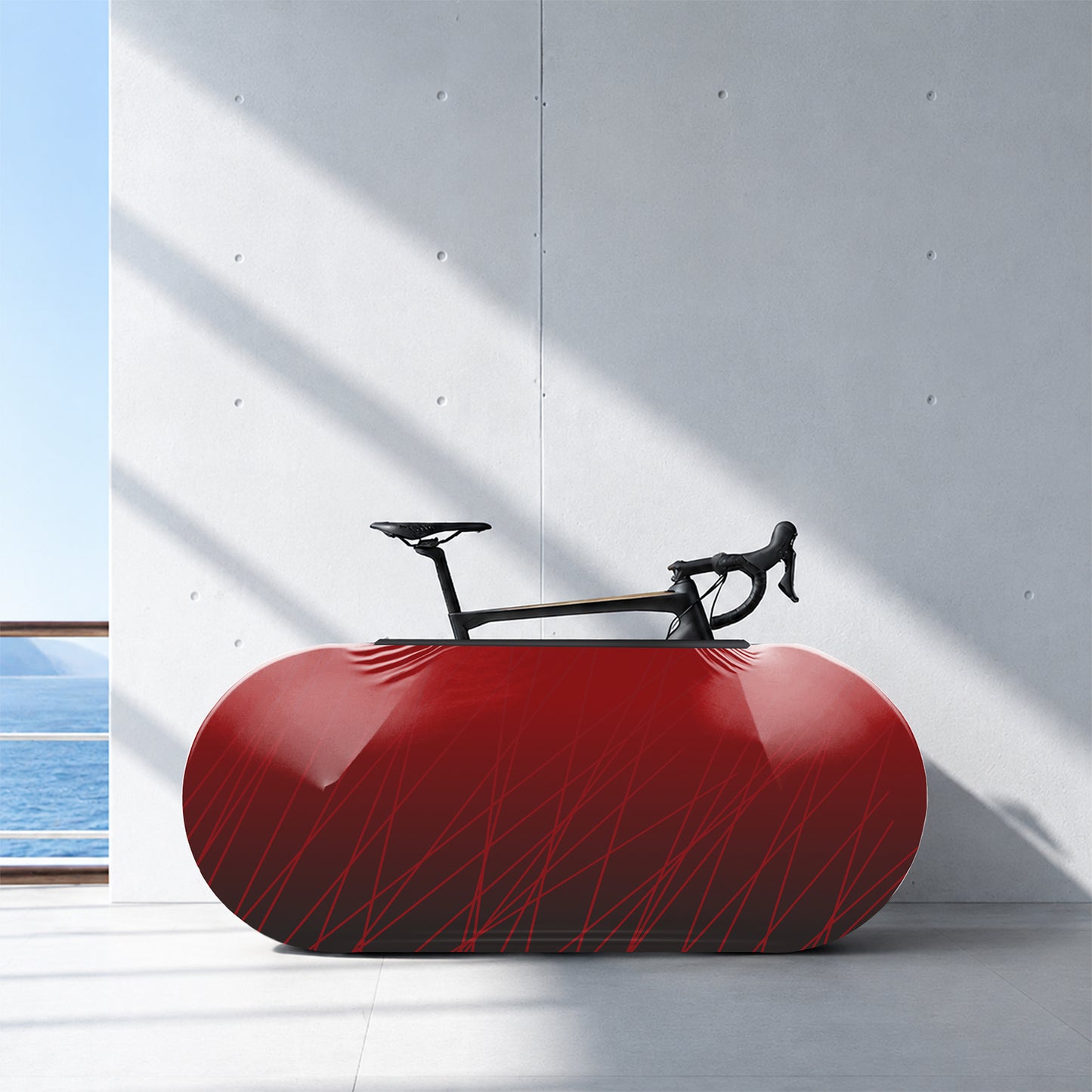Red Lines Bicycle Wheels Cover