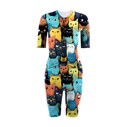 Cartoon Cat Women's Triathlon Suit