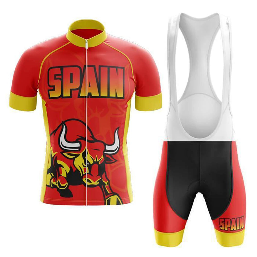 Spain Men's Short Sleeve Cycling Kit | Rsscsports