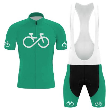 Professional Team Racing Suit Green Men's Short Sleeve Cycling Kit