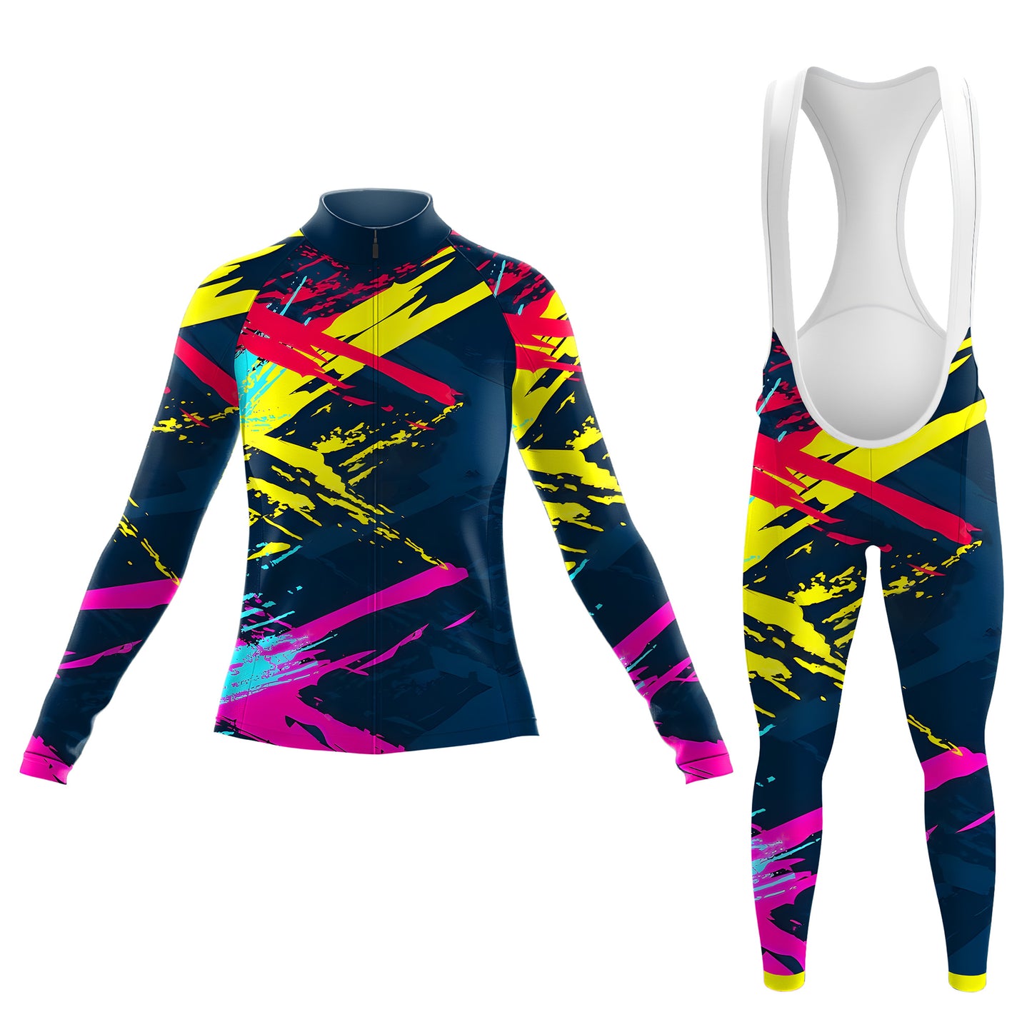 Colorful Abstract Movement Women's Long Sleeve Cycling Kit