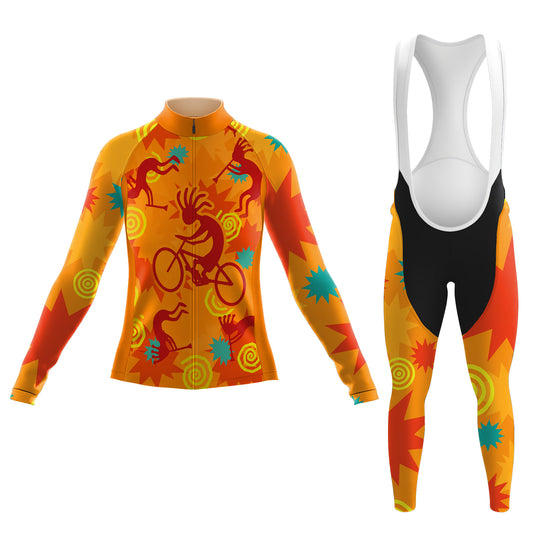 Orange Kokopelli Women's Long Sleeve Cycling Kit
