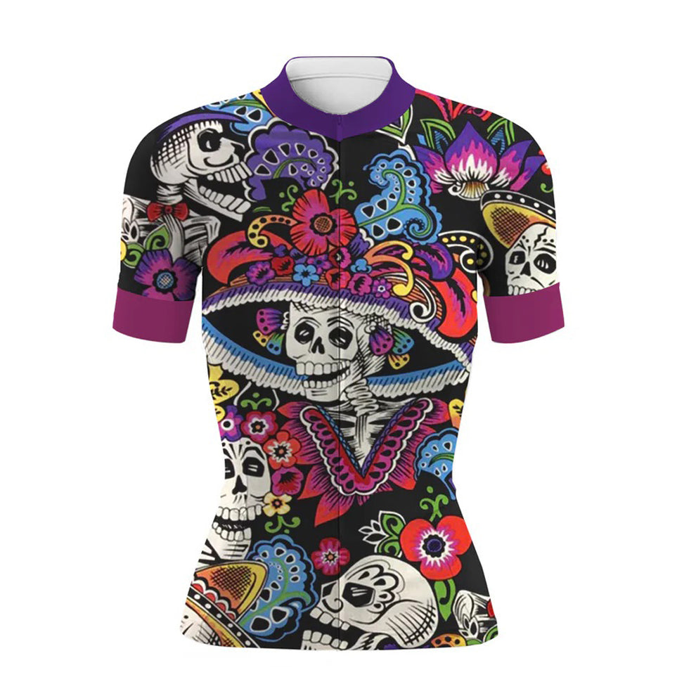 Carnival Girls and Skulls Women's Short Sleeve Cycling Kit