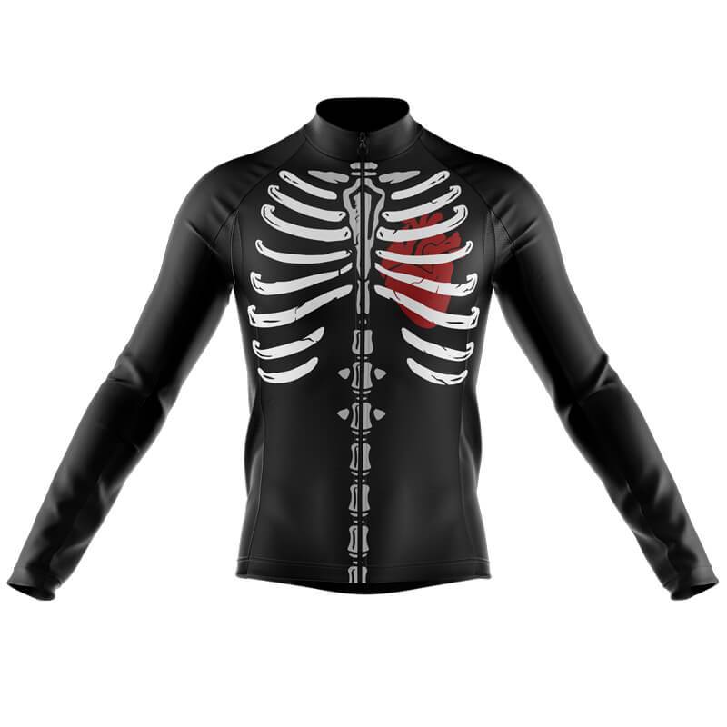 Skeleton Langarm-Radtrikot für Herren