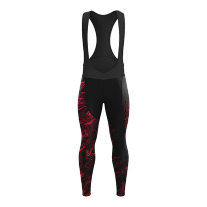 Herren-Radtrikot „Black-Red Fluid“ mit langen Ärmeln