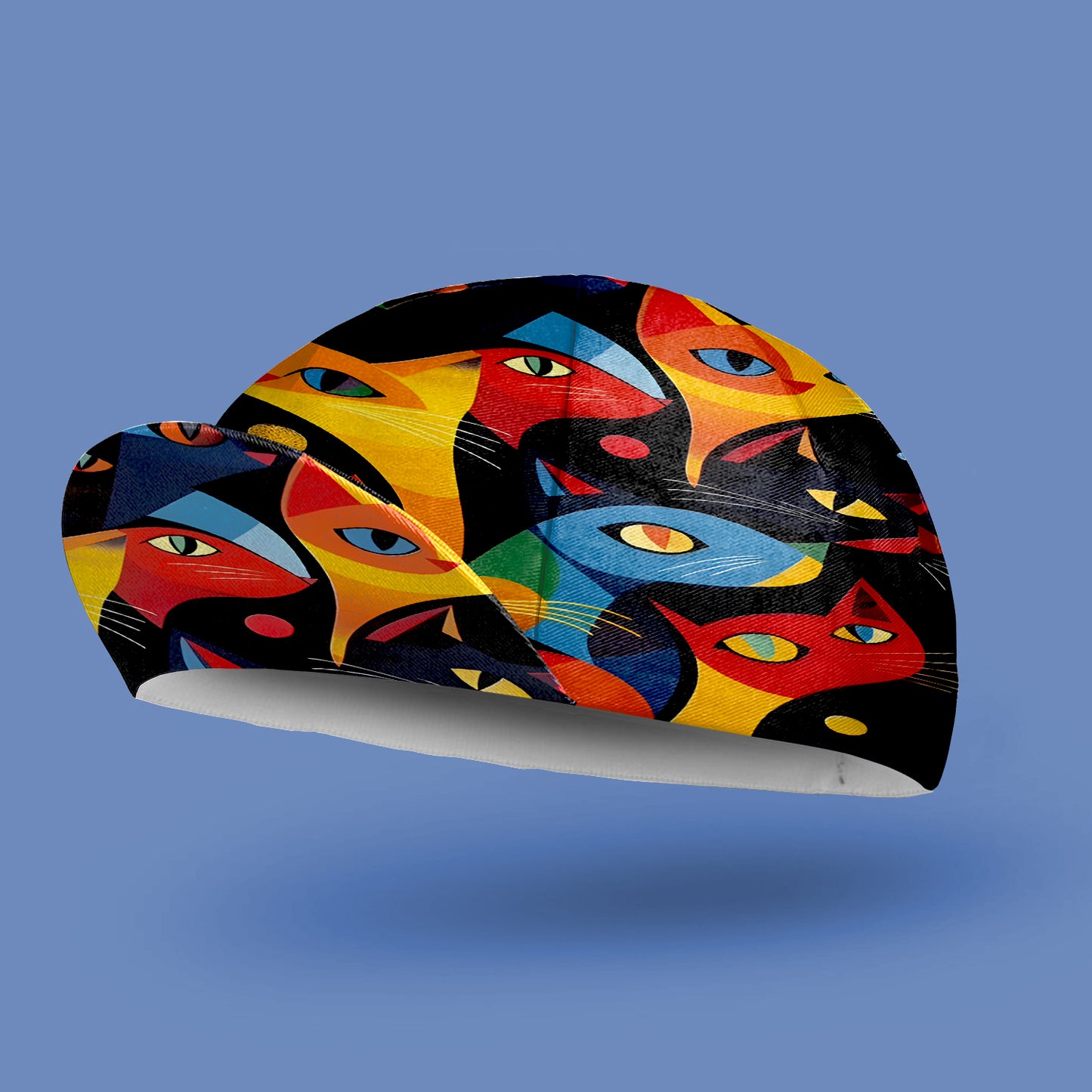 Colorful Geometric Cat Cycling Cap