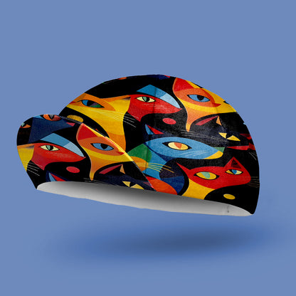 Colorful Geometric Cat Cycling Cap