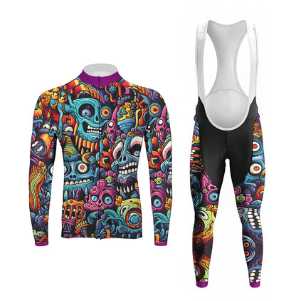 Alien Creatures Multicolor Men's Long Sleeve Cycling Kit