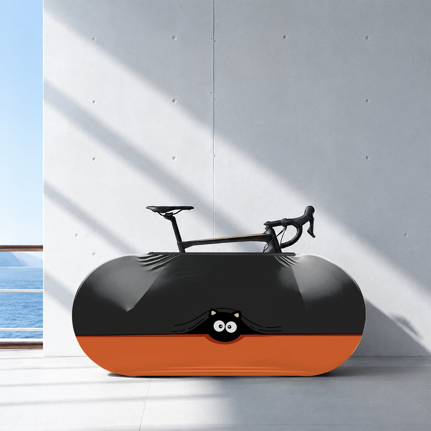 Big-eyed Black Cat Bicycle Wheels Cover