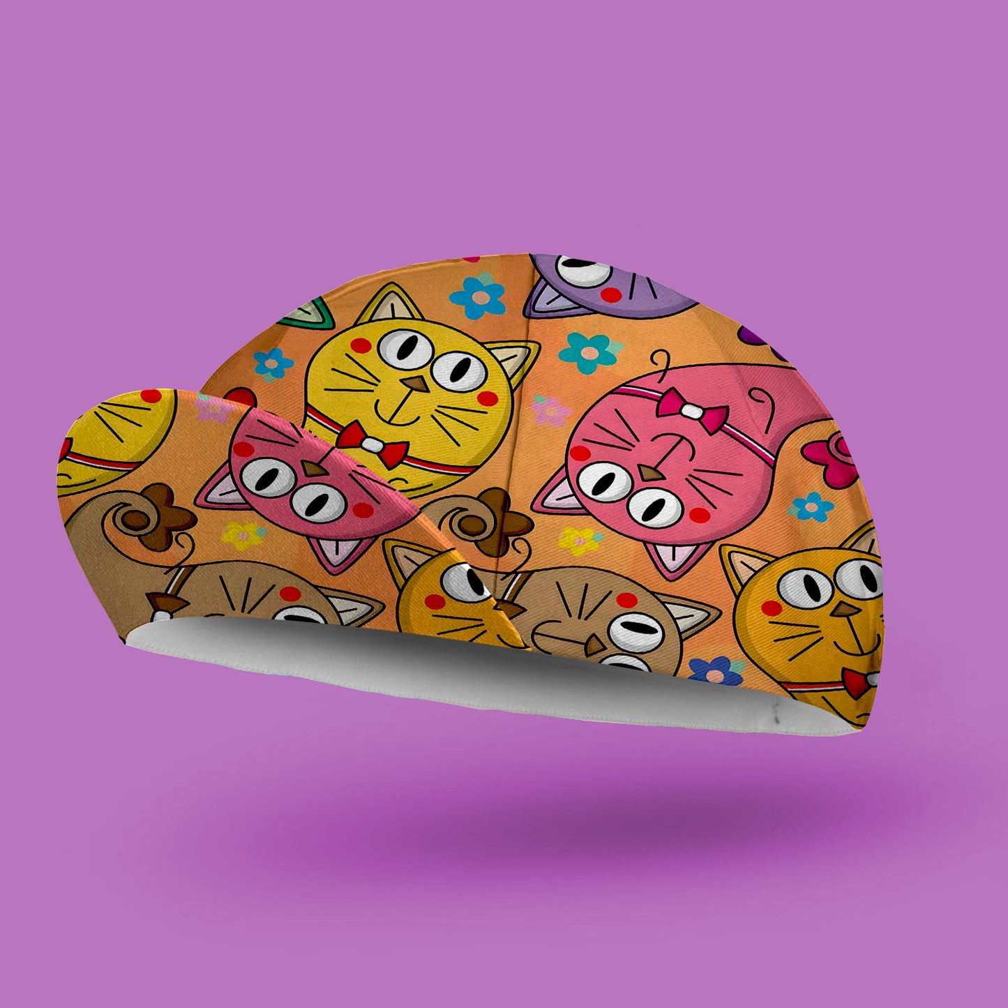 Kitten Pattern Cycling Cap