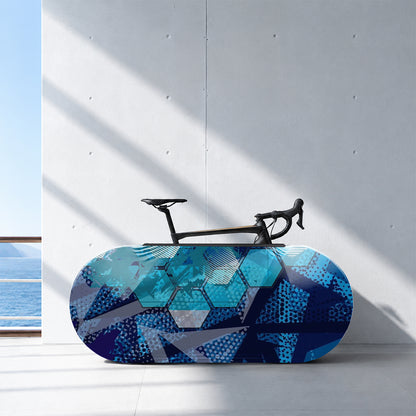 Abstract Geometric Blueprint Bicycle Wheels Cover