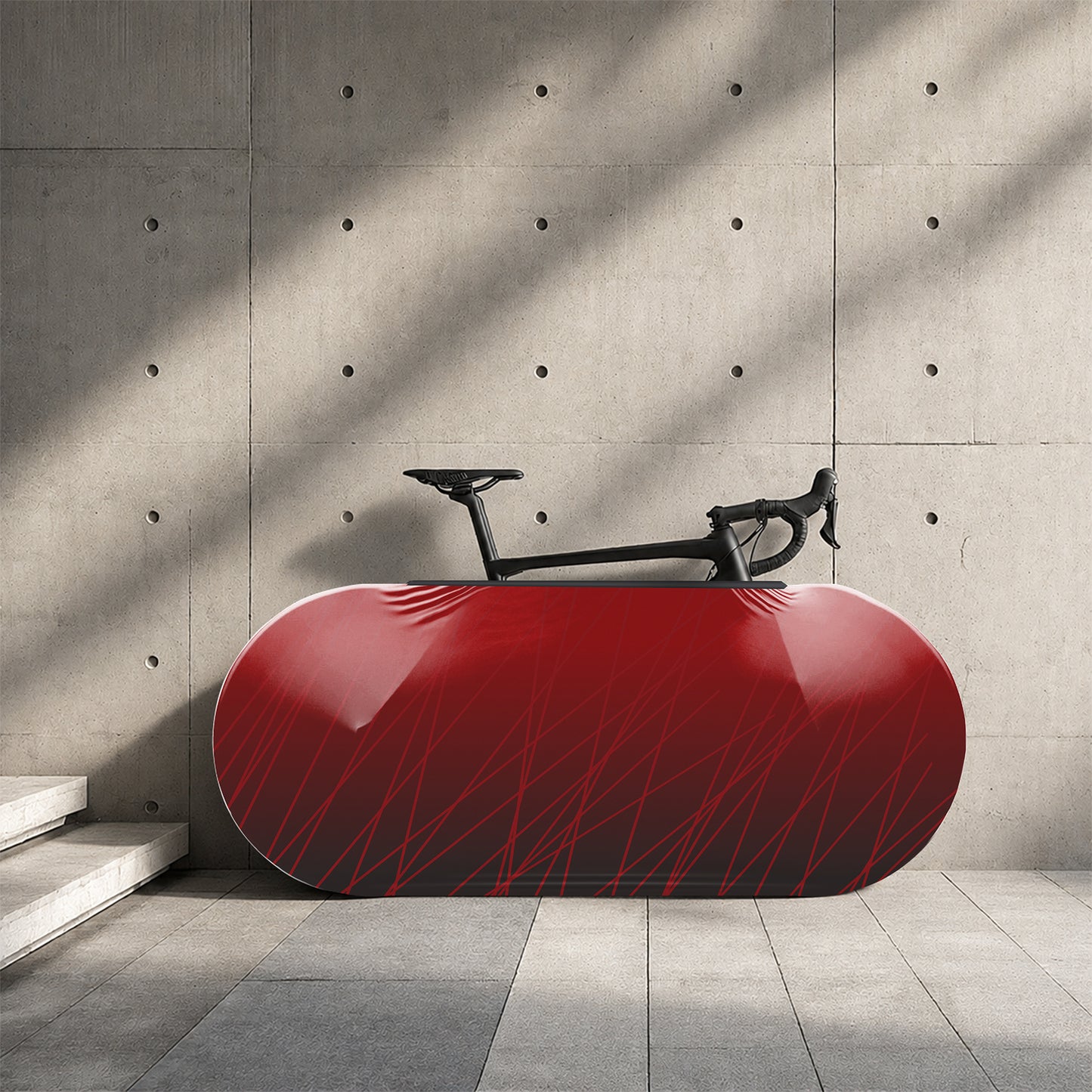 Red Lines Bicycle Wheels Cover