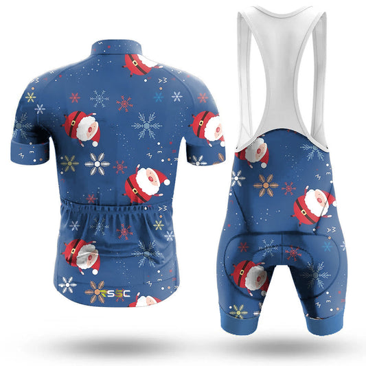 Men's Short Sleeve Cycling Jersey Christmas Cartoon Pictures | RSSC Premium Cycling Kit Back View