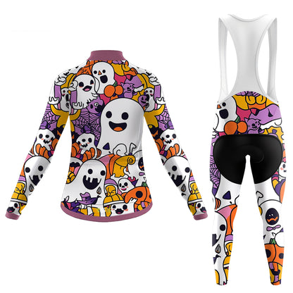 Et elle a vécu heureuse - Ensemble de cyclisme à manches longues pour femme 