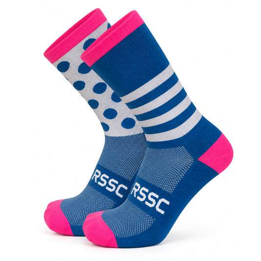 Calcetines de ciclismo azul retro