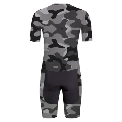 Gray Camo Men's Triathlon Suit