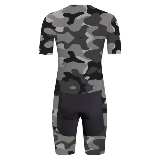 Gray Camo Men's Triathlon Suit