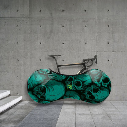 Green Skulls Bicycle Wheels Cover