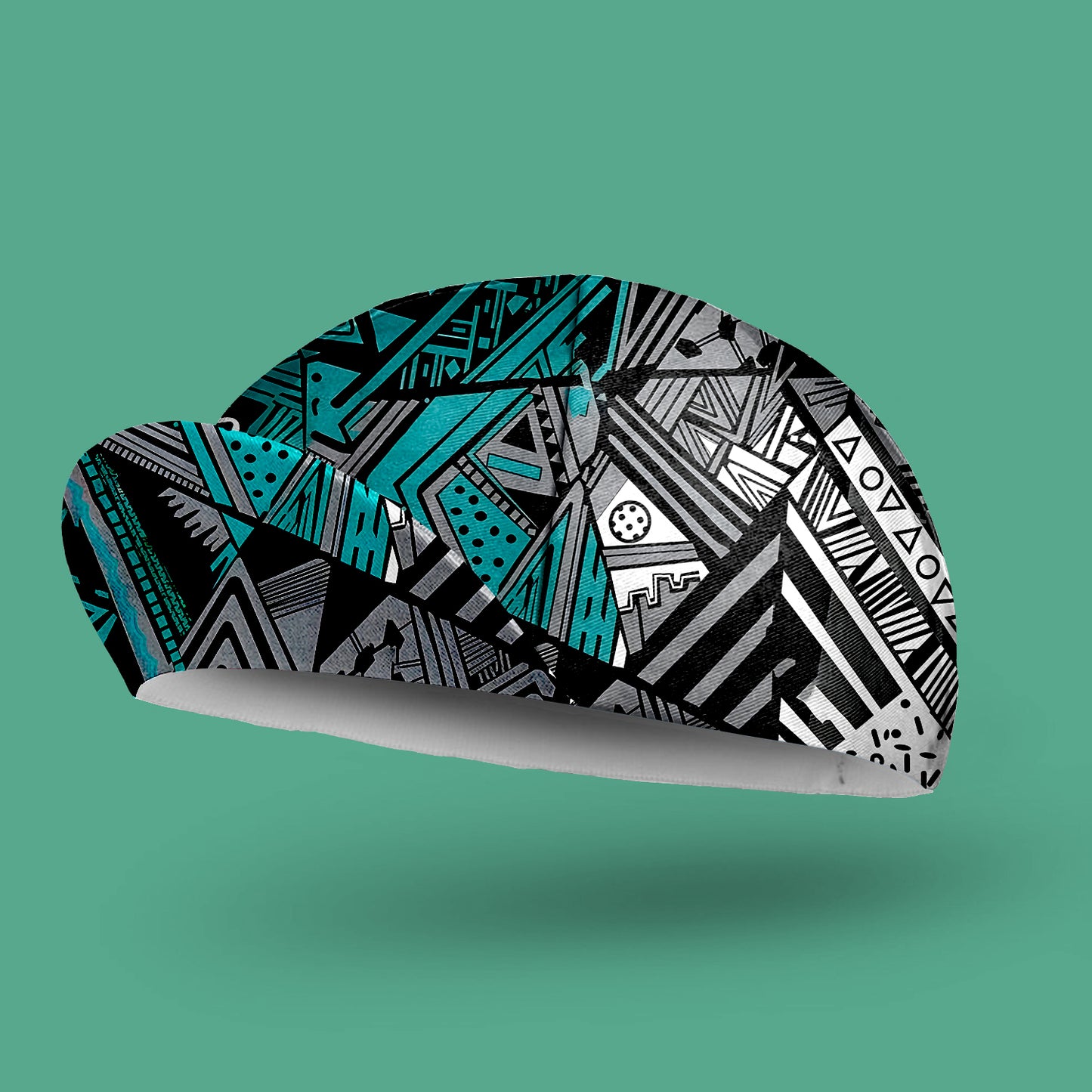 Black And White Abstract Cycling Cap