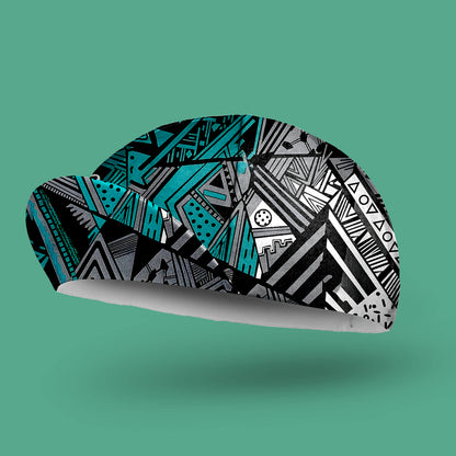 Black And White Abstract Cycling Cap