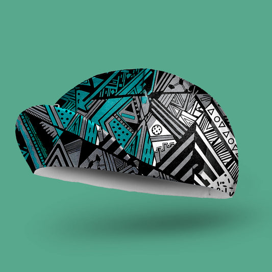 Black And White Abstract Cycling Cap